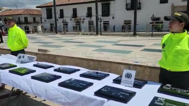 Elementos recuperados en Boyacá