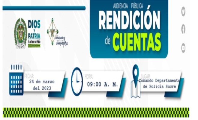 Rendición de cuentas del departamento de policía Sucre vigencia 2023 