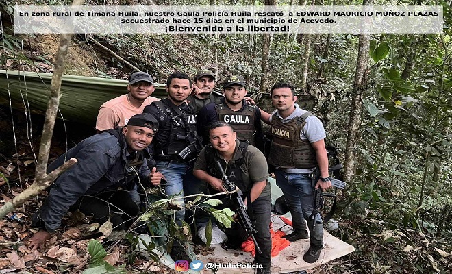 GAULA de la Policía rescató a un secuestrado en el Huila