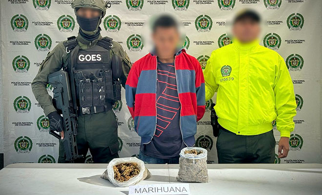 Sorprendido un hombre con media libra de marihuana en diligencia de allanamiento