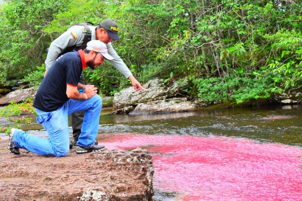 Policías custodiando lugar turístico 