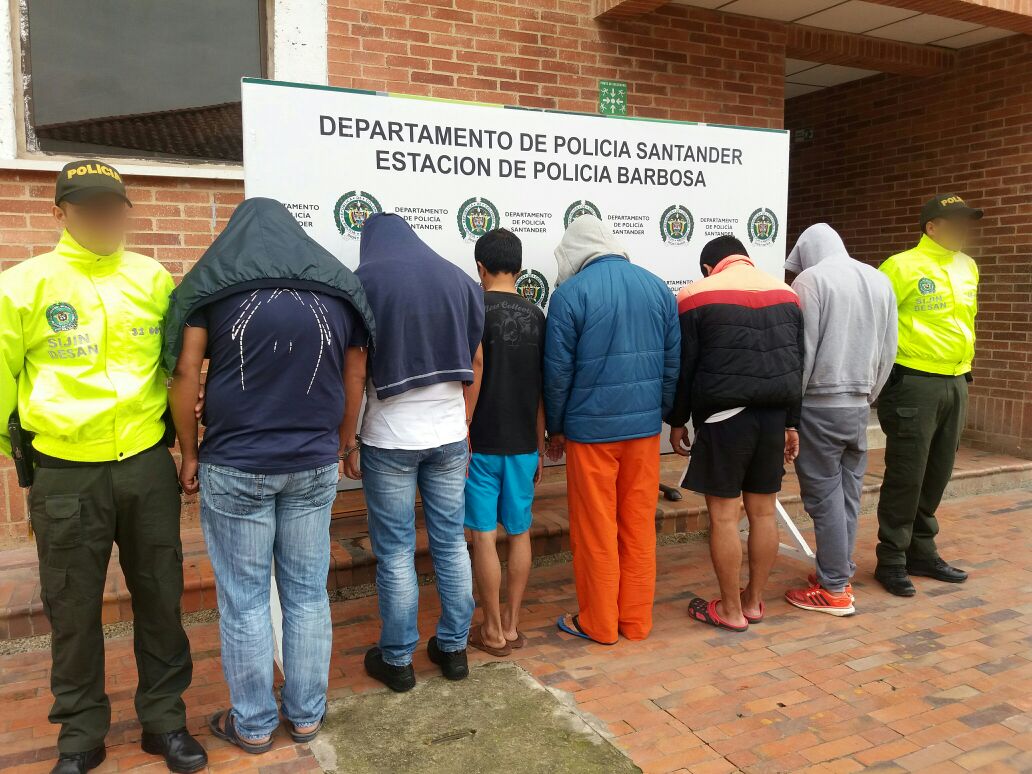 capturados barbosa Policía de Santander