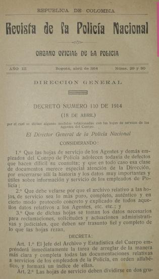 Revista Policía Nacional edición Nro. 29 y 30 Primera época